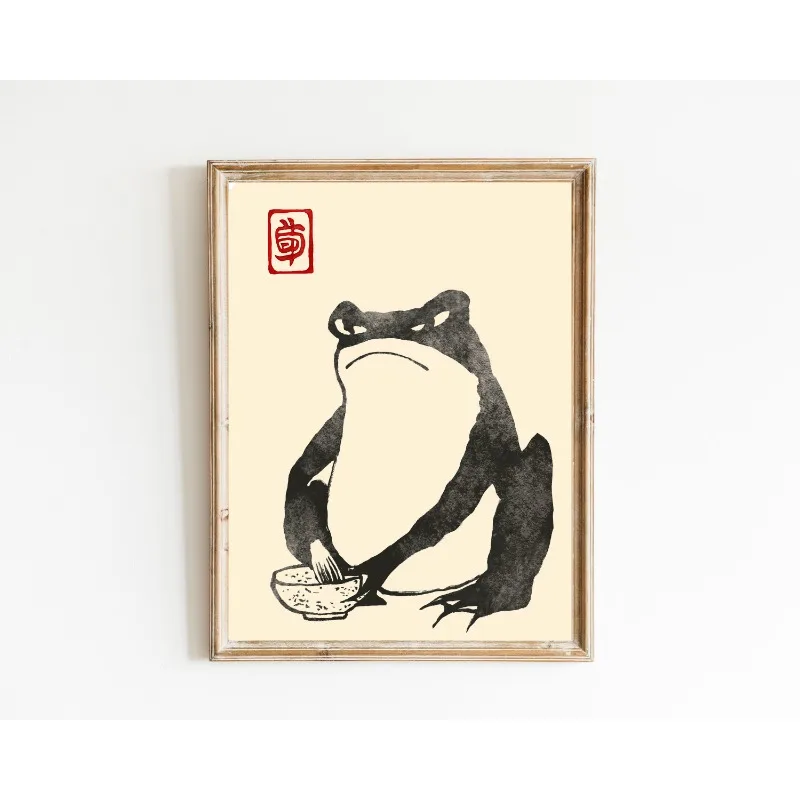 

Япония Matsumoto Hoji плакат с лягушкой японский винтажный холст с изображением животных принт настенная художественная картина для гостиной украшения дома