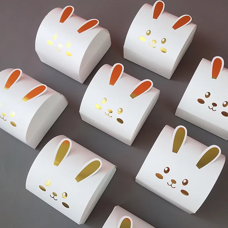 

50pcs Cute Rabbit Children's Candy Box Small Paper Gift Boxes Cupcake Packaging Baby Shower Gifts for Guests