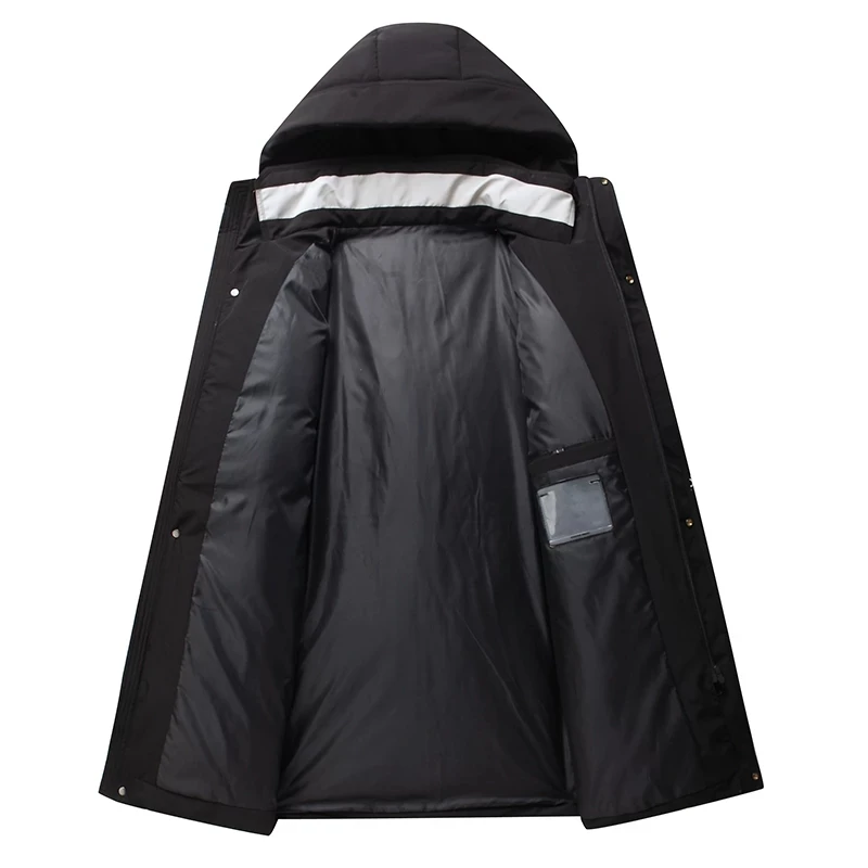 Fashion Winter Down Jacket Mens White Duck Hooded Long Coat 2022 Korean Thick Warm Parka Coats Men -30 Degree Down Jackets