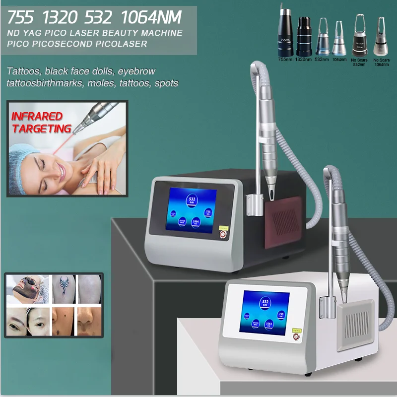 

Лазер ADG Picosecond для удаления татуировок, углеродный лазер для удаления шелухи, 1064 нм/нм, лазер Q Switch ND Yag для удаления татуировок и бровей