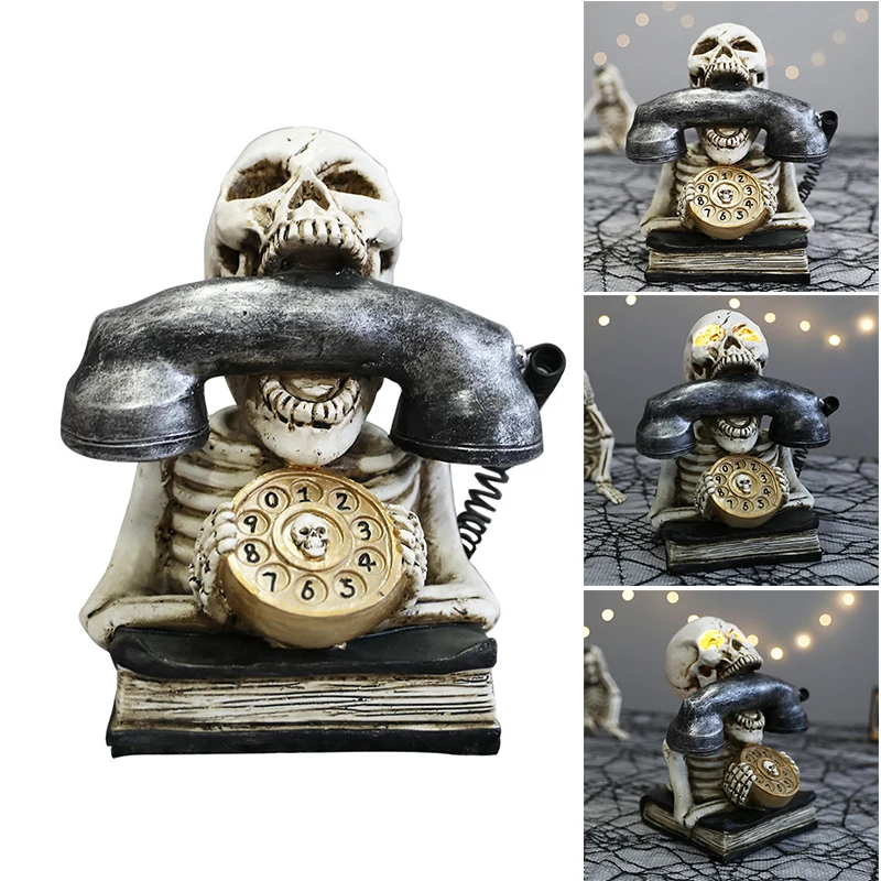 

Хэллоуин светящийся череп телефон смешные выражения скульптура Смола ремесла для Хэллоуина смешные выражения скульптура Смола ремесла за...