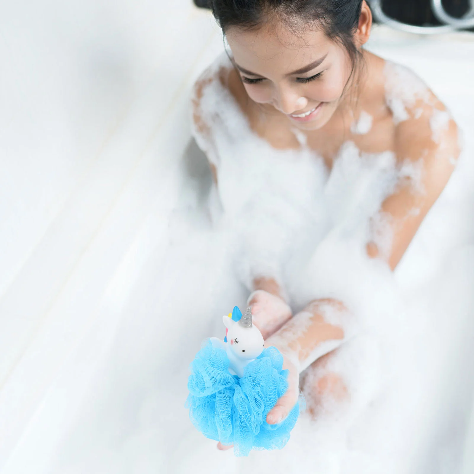 Единорог шарик для ванны скруббер пуфы душа сетка малышей детей детская ванночка