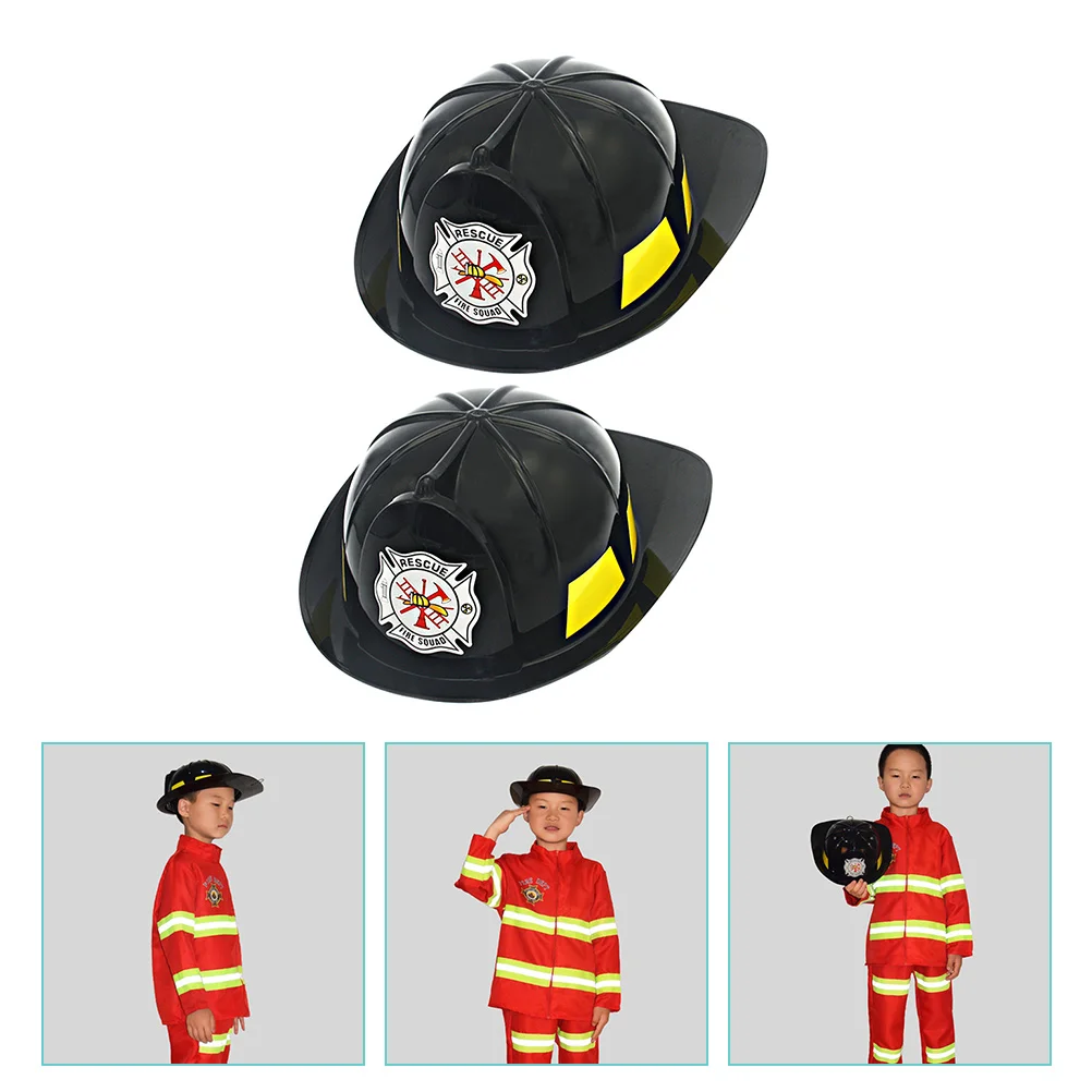

2 Pcs Child Safety Children Fireman Hat Kids Supply Cosplay Simulated Firefighter Toys Household Funny Makeup Decorative