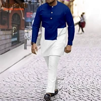 tracksuit men african clothing set dashiki shirts and ankara pants plus size casual set long sleeve tops blouse attire a2216043