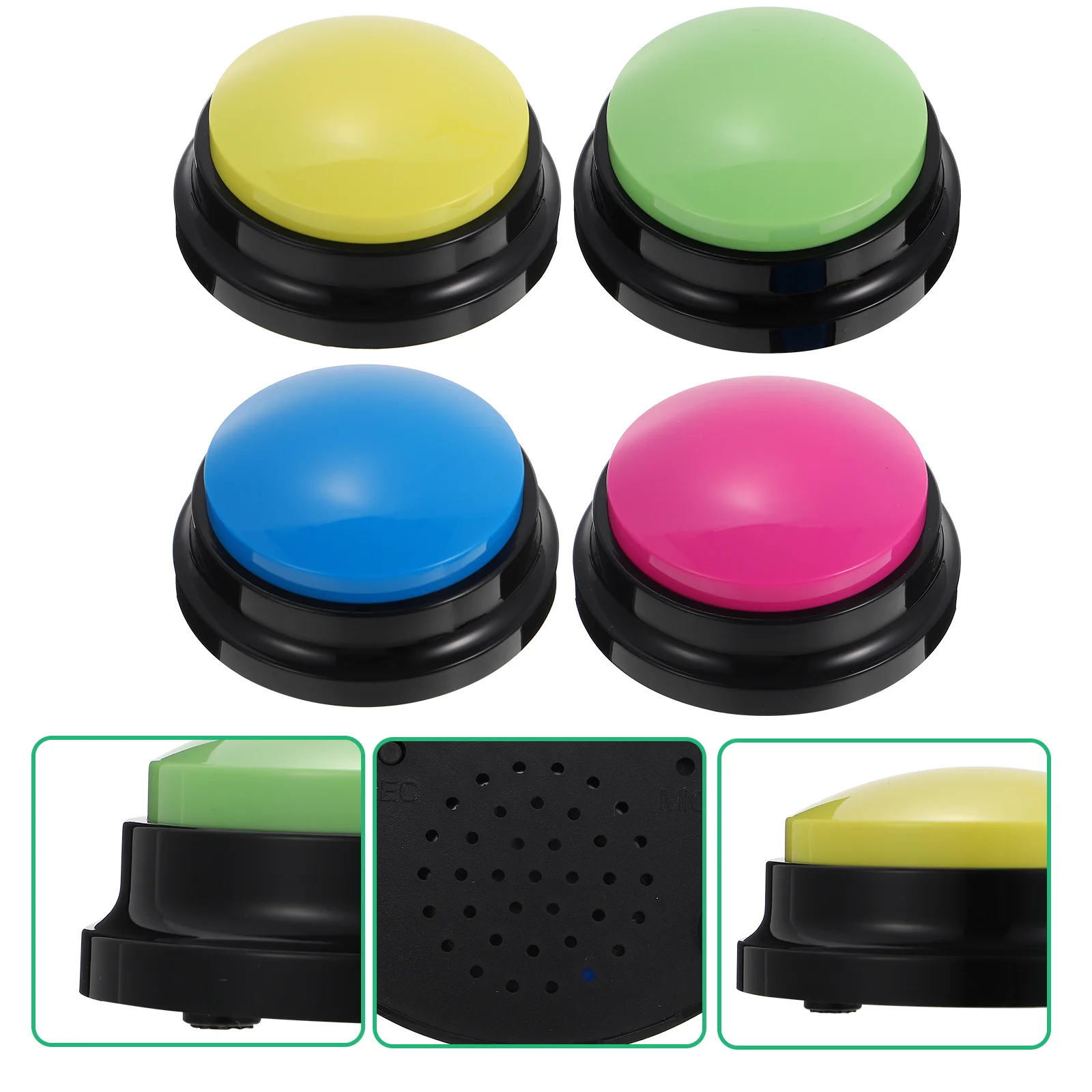 

4 Pcs Dog Button Plastic Playes Recording Pet Sounder Interactive Toy Interesting Buttons Wear-resistant