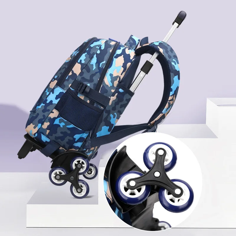 2022 kids Wheeled Backpacks Removable Children School Bags With 3 Wheels Stairs Kids boys Trolley Schoolbag Luggage Book Bags
