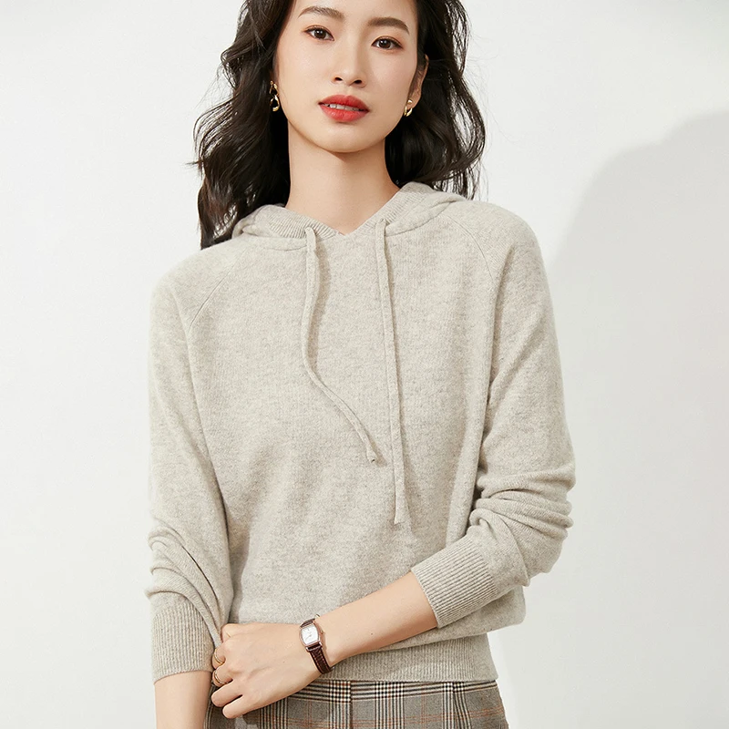 

Women Casual Hoodie Autumn 2022 Spring Hooded Sweater Pullovers Women Female Baggy Sweater Knit