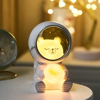creative astronaut pet night light kawaii room decoration bedroom night lamp neon sign led lights lamp bedside table table lamp