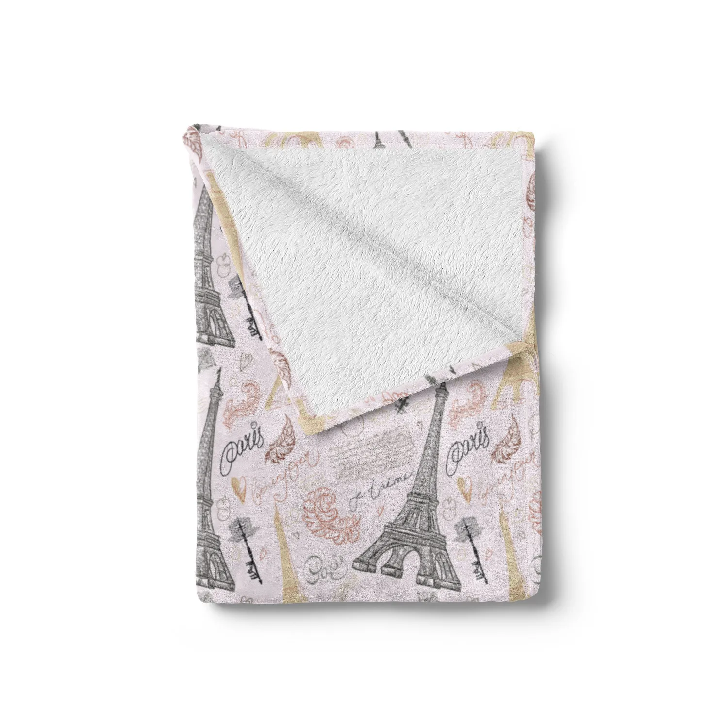 Плюшевое одеяло с изображением Парижа эскиз Эйфелевой башни ручной надписью