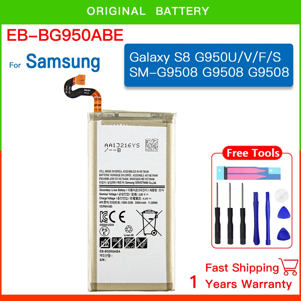 EB-BG950ABE EB-BG950ABA 3000 мАч Аккумулятор для Samsung Galaxy S8 SM-G9508 G950T G950U/V/F/S G950A G9500 G950 +