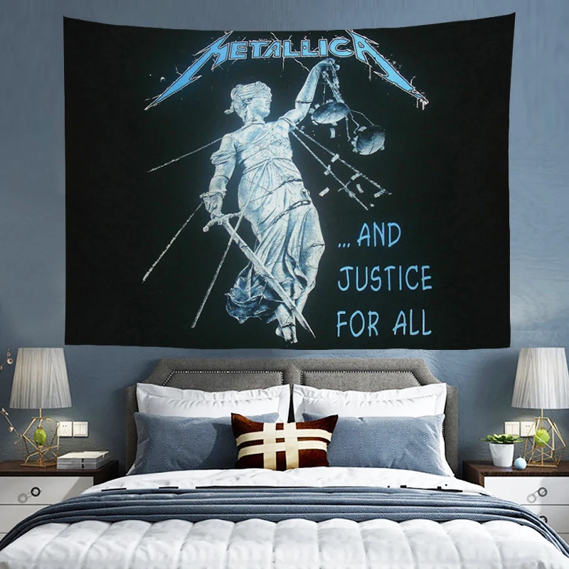 M-Metallica Tapestry Decoration Bedroom Wall Hanging Room Decor Aesthetic Custom Tapestries Headboards Home Decorative Art