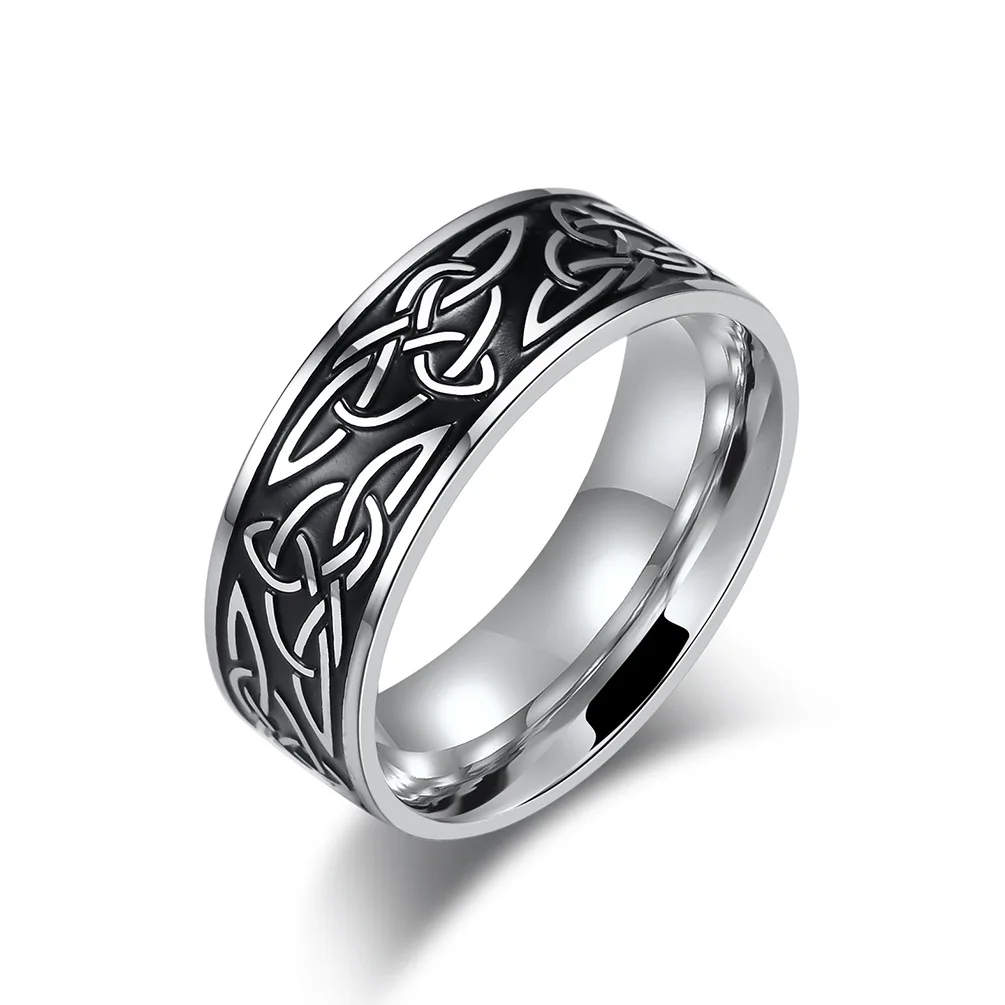 

Nordic Style Celtic Triangle Knot Rings For Women Wedding Accessories Party Gifts Charms Stainless Steel Rapper Jewelry 2023