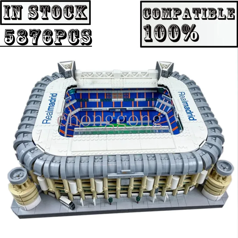 

New Real Madrid - Santiago Bernabéu Stadium City Model Fit10299 Building Kits Blocks Bricks Figures Diy Toys Children Kid Gifts