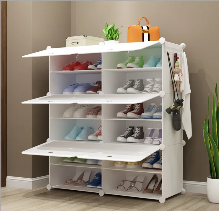 

Чистый белый новый многослойный домашний простой стеллаж для обуви из смолы пластиковый простой шкаф для обуви