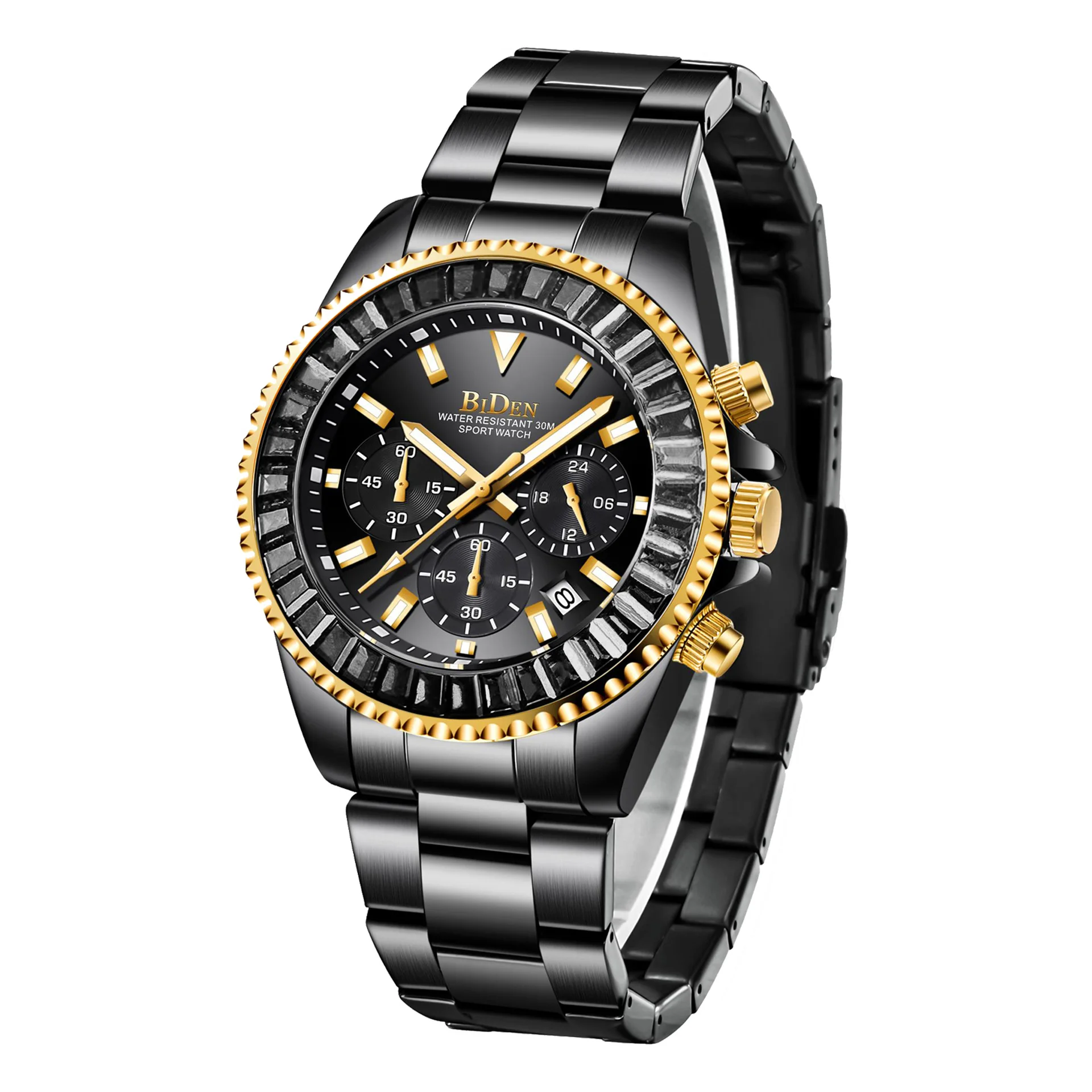 

Часы мужские многофункциональные кварцевые, водонепроницаемые деловые мужские часы с шестью стрелками