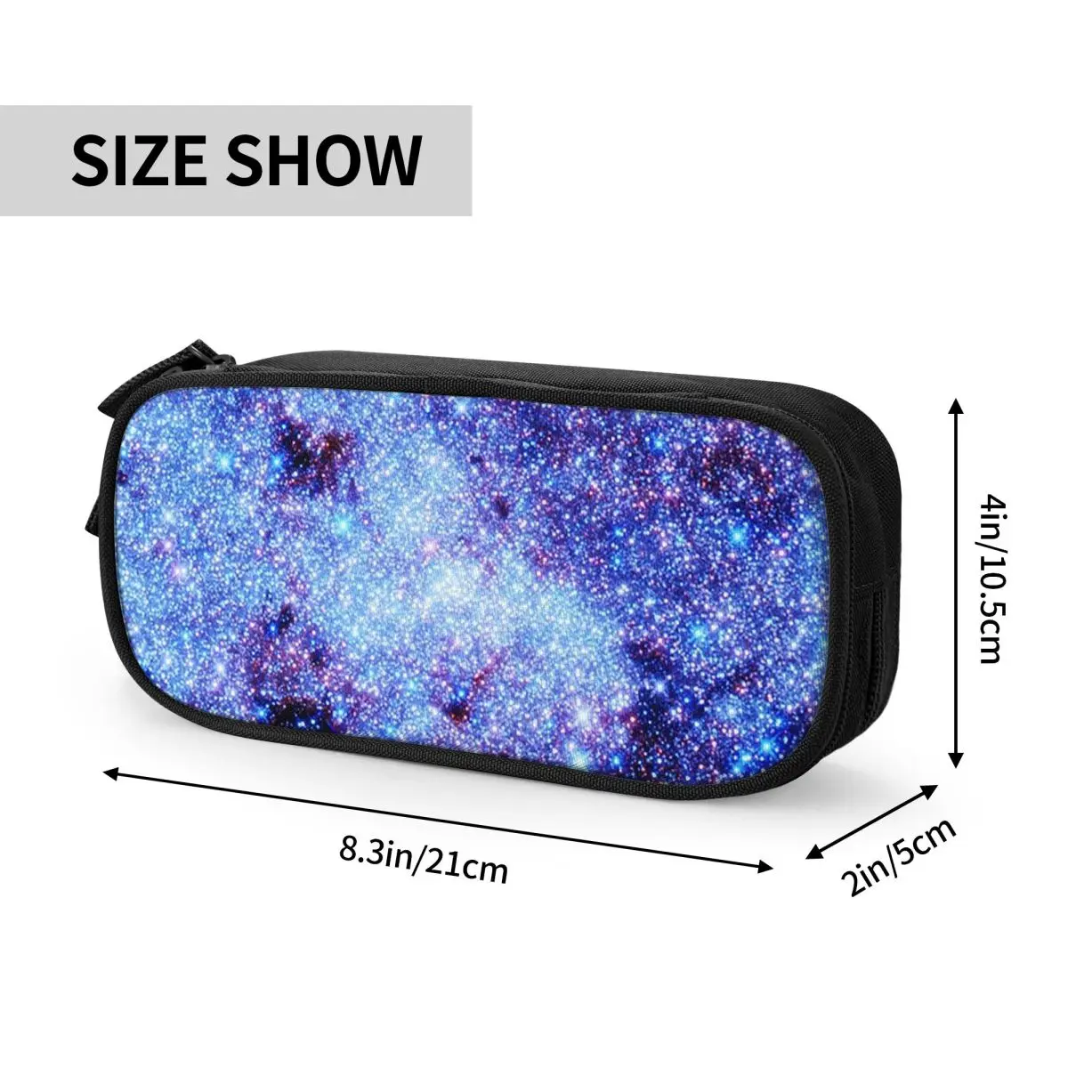 Фото Пеналы Galaxy Sparkle Stars Periwinkle Blue для школьников, вместительные пеналы-косметички для ручек и карандашей №2