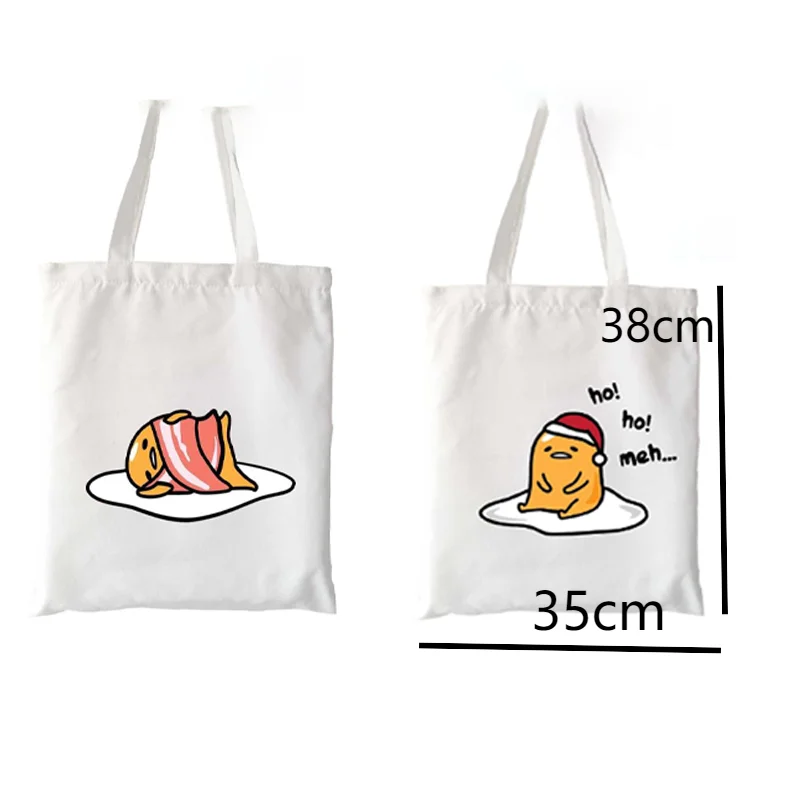 

Новая симпатичная мультяшная Сумка-тоут Sanrio Gudetama, Студенческая вместительная простая сумка через плечо, рюкзак для детей, праздничные подарки