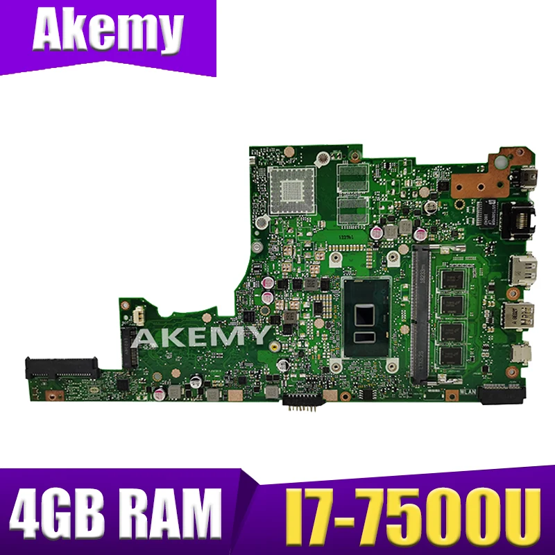 

SAMXINNO For ASUS X405U X405UA X405UN X405UR X405URR X405UQ X405URP X405UF Laotop Mainboard X405UA Motherboard I7-7500U 4GB RAM