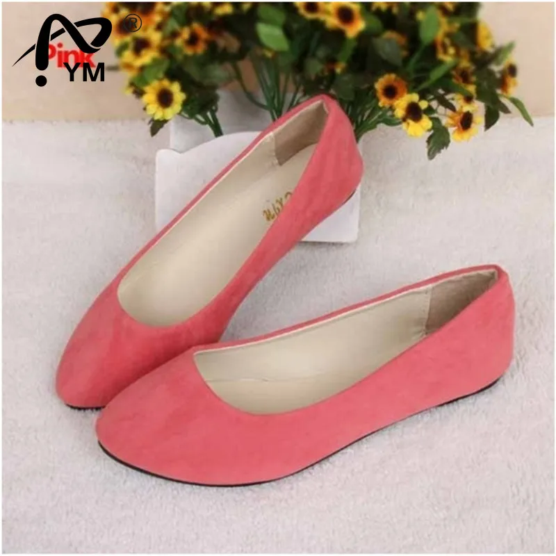 

New 2022 Fashion Women Shoes Woman Flats High Quality Suede Slip-On Shoes Pointed Toe Rubber Women Flat Shoes Ballet Plus Size