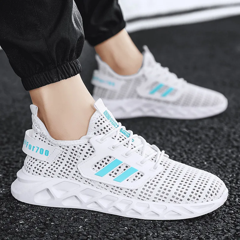 Лидер продаж синие мужские кроссовки с дышащей сеткой мужская удобная модная