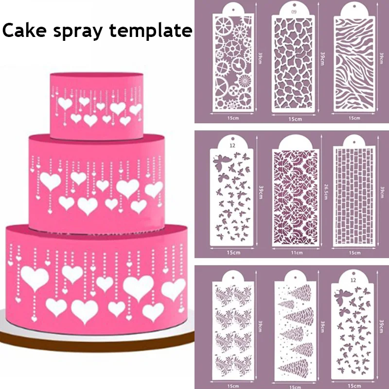 

Cake Mesh Stencil Cake Mould Cake Boder Stencils Bakeware Tools Template Drawing Mold Hollow Out Plastic DIY Cake Decorating
