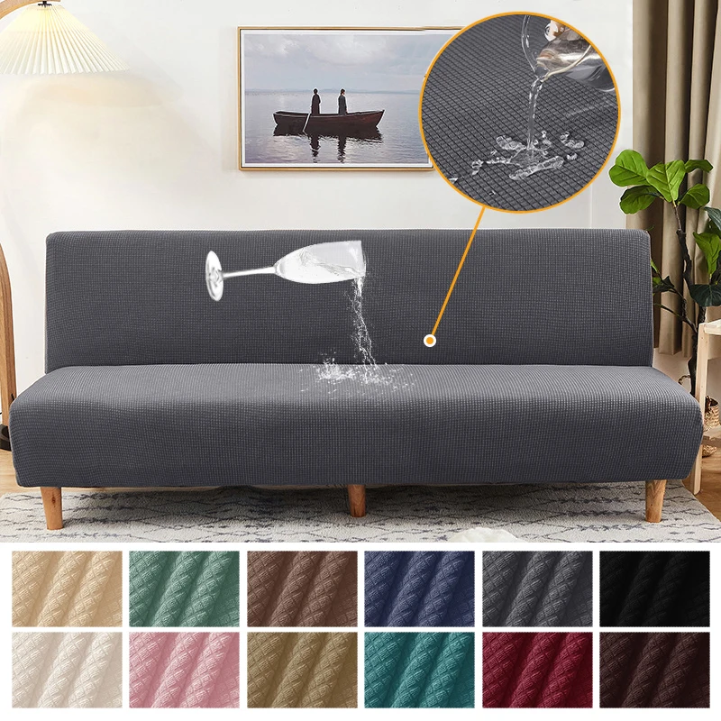 

13 Color Waterproof folding Sofa Bed Covers Armless Sofa Cover For Living Room Plaid Straight Sofa Cover Slipcover Bench Cover