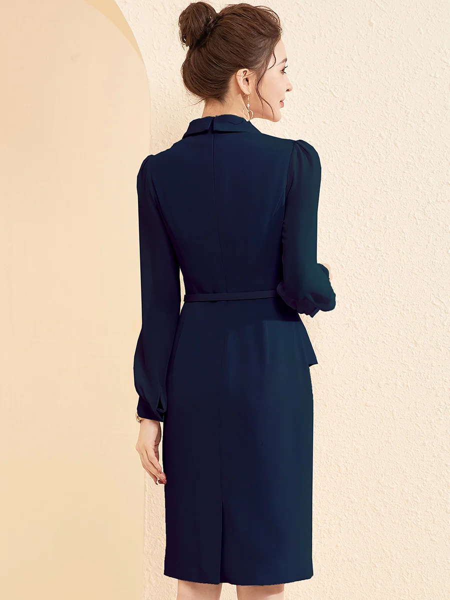 Xiangchun Bird Необычный деловой костюм и платье Женский весенний шифон с длинными