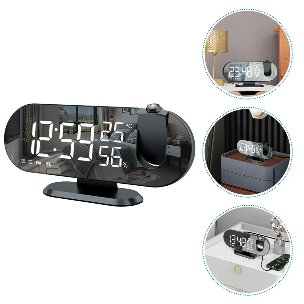 

Projection Alarm Clock Digital Electric Multifunction Display Home Room Decor Abs Household Bedroom Electronics