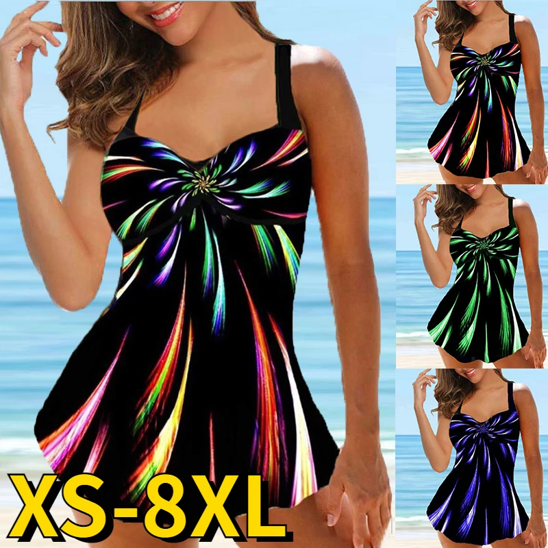 

2023 летняя пляжная одежда с высокой талией, танкини, купальный костюм с принтом, купальный костюм, сексуальный Монокини, Женский комплект из двух предметов, купальники, женское бикини