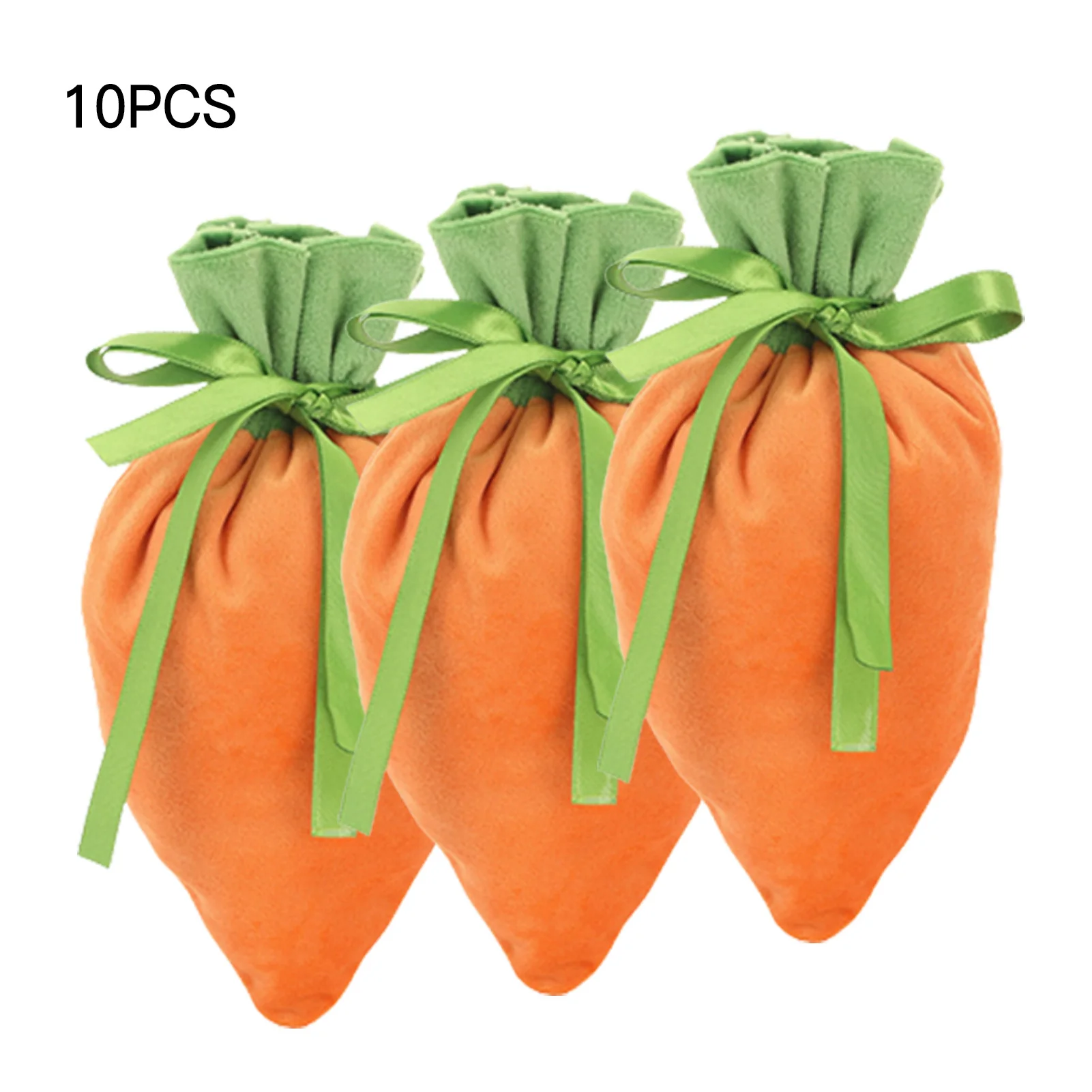 

10 PCS Easter Carrot Candy Bags Cone Shaped Jewelry Carrot Pouches for Spring Easter Party Supplies gass