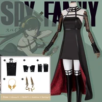 spy family yor forger cosplay killer assassin princess thorn costumes dress suit black red skirt set yor briar earring women