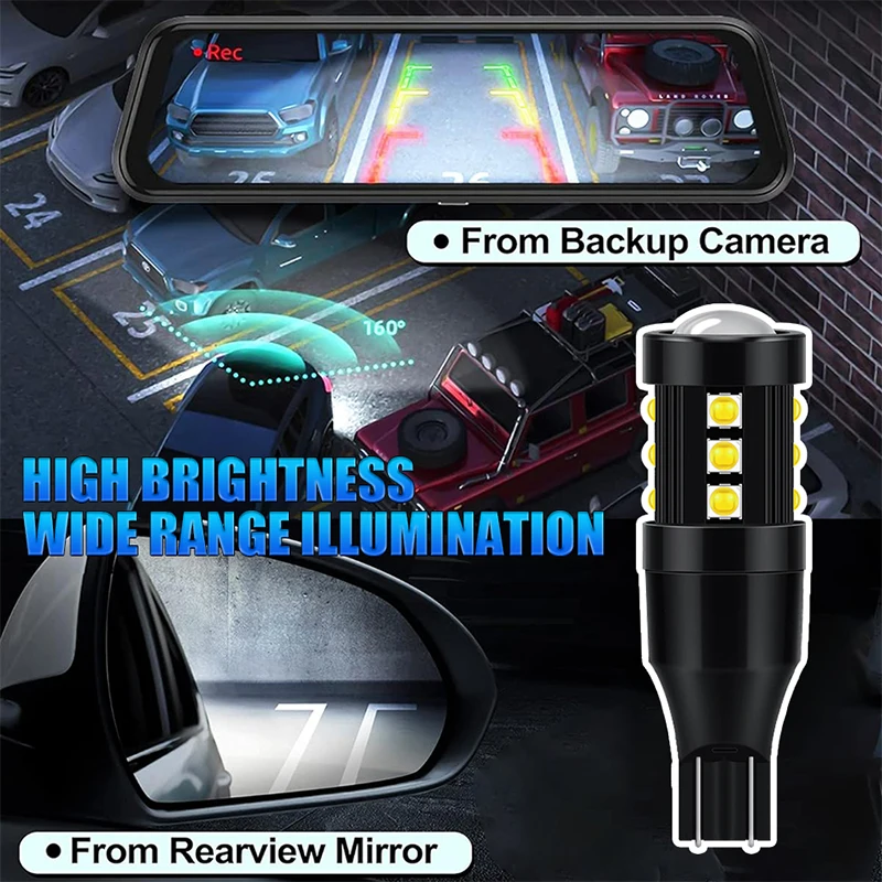 Лампы головного света W16W T15 2/10 шт. без ошибок в шине