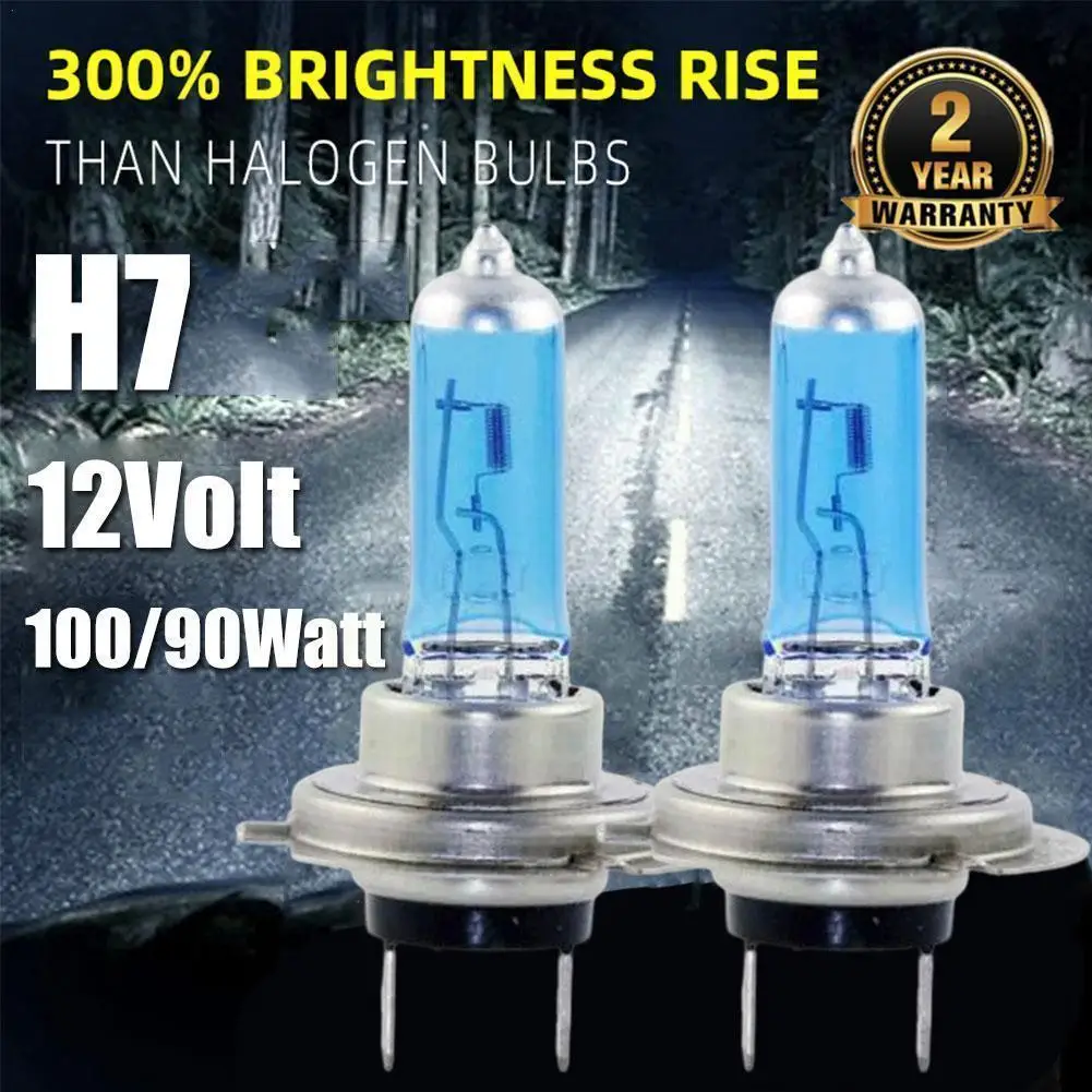 

2/1 шт., автомобильные галогенные лампы H7, 100 Вт, 8500k, 55 Вт