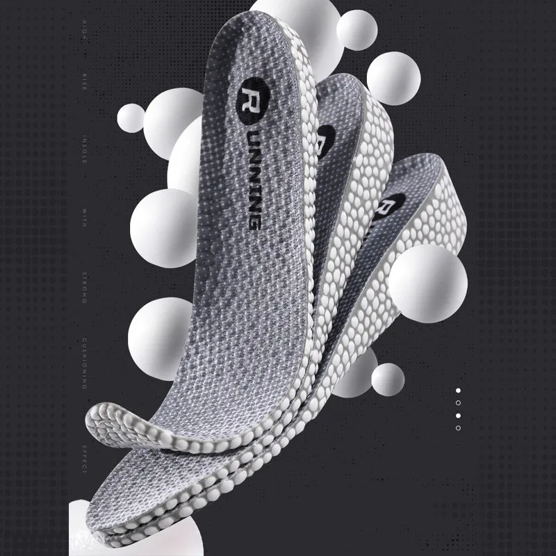 Invisible Height Increase Insoles For Shoes Men Women Sweat Breathable Shock Absorption Increased Pad Popcorn Shoe Lifts Inserts