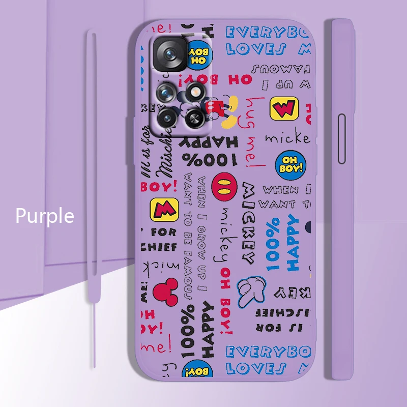 

Mickey mouse couple cute Phone Case For Xiaomi Redmi K50 Gaming 10 9 9A 9T 9AT 8 8A 7 6 Pro 4G 5G Liquid Rope Candy Cover Fundas