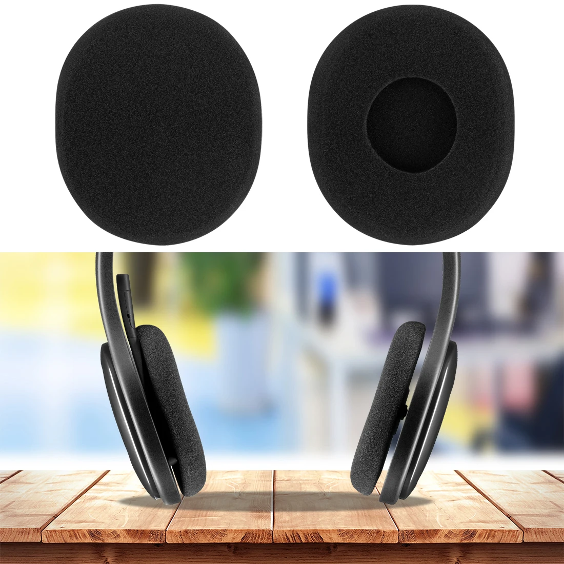 Сменные амбушюры Geekria QuickFit из пенопласта для наушников Logitech H800 гарнитуры