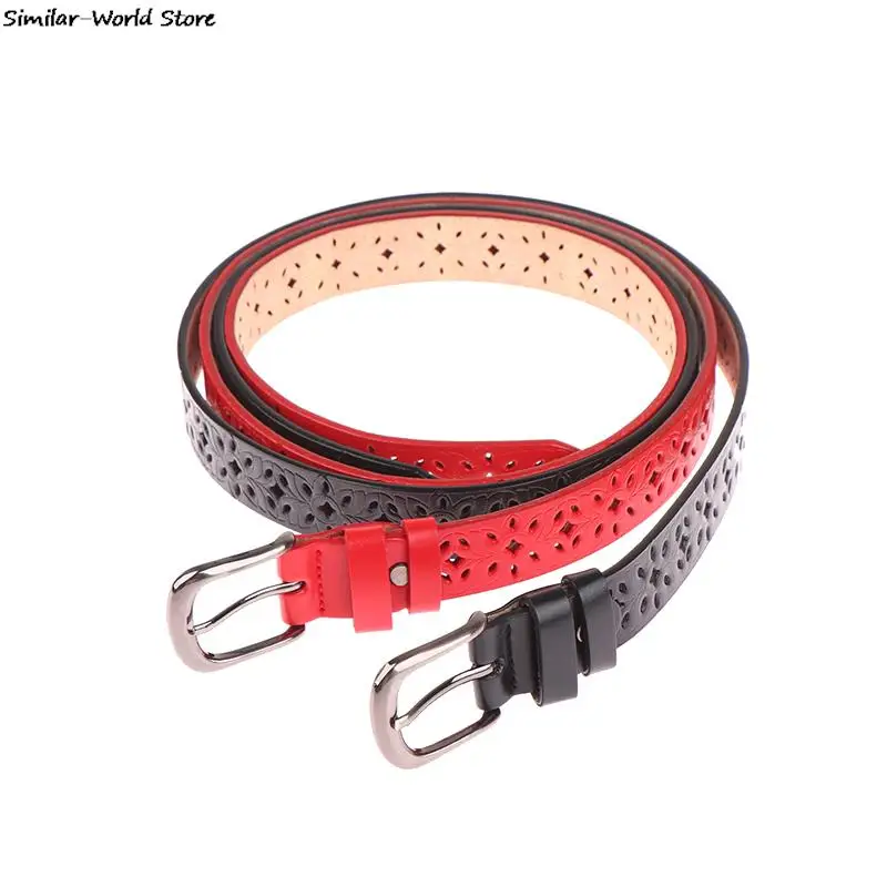 

Faux Leather Hollow Flower Belts for Women With Vintage Pin Buckle Ladies Strap Jeans Trouser Dress Decoration