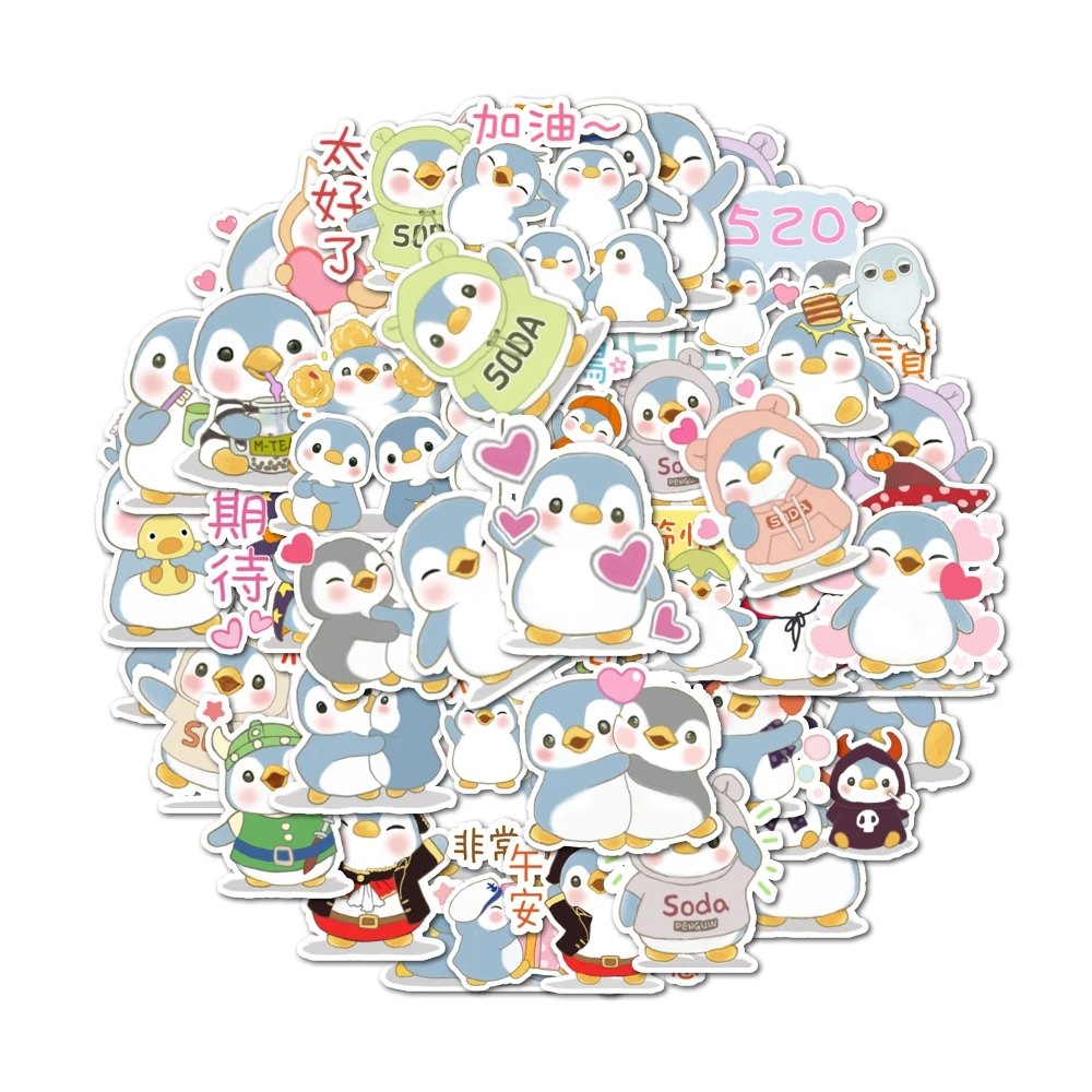 Матовые Самовышающиеся Наклейки С Синим Пингвином Для Настольных Чехлов