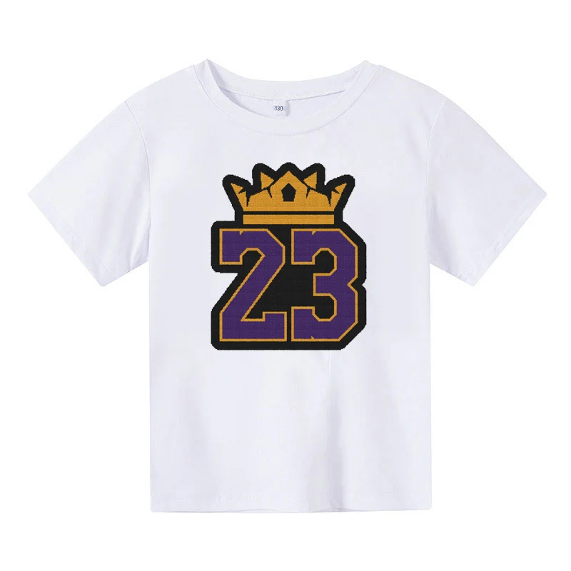 

23 Basketball Suit 4-12Y Boys T-shirt Suit Print Clothes Girls Boy 3D Sports Basketball Children Summer Clothing Kids Tshirt Top
