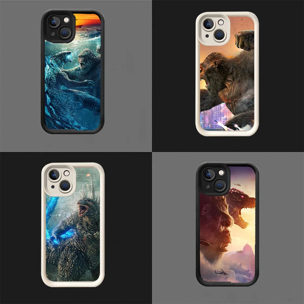 WD-18 Monster Kong Белый ступенчатый чехол из ТПУ для iPhone X XS XR 8 11 12 13 Mini Plus Pro Max