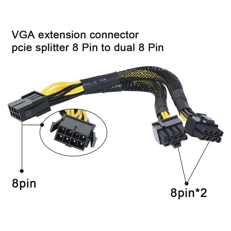 18 AWG 8-контактный кабель для майнинга силовой графического процессора биткоинов