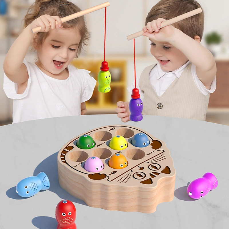 

Магнитная рыболовная игра «Морская жизнь», познавательные деревянные игрушки с цветными цифрами для детей, игра Монтессори для раннего развития родителей и детей