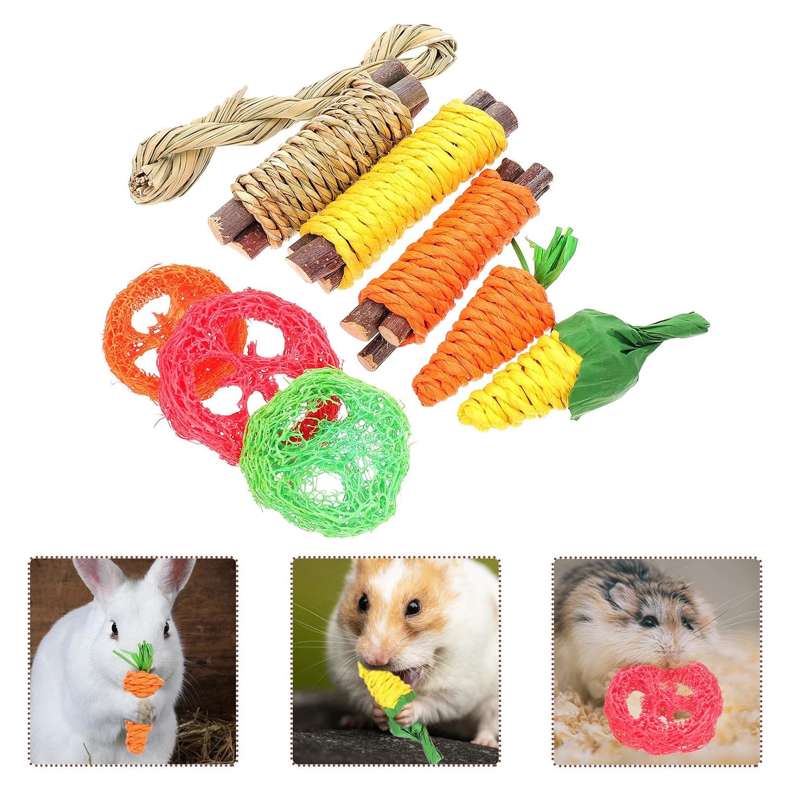 

Toys Chew Toy Bunny Rabbit Chewing Hamster Teeth Pet Dog Animal Guinea Animals Cleaning Chinchillas Molar Cage Hanging Treats
