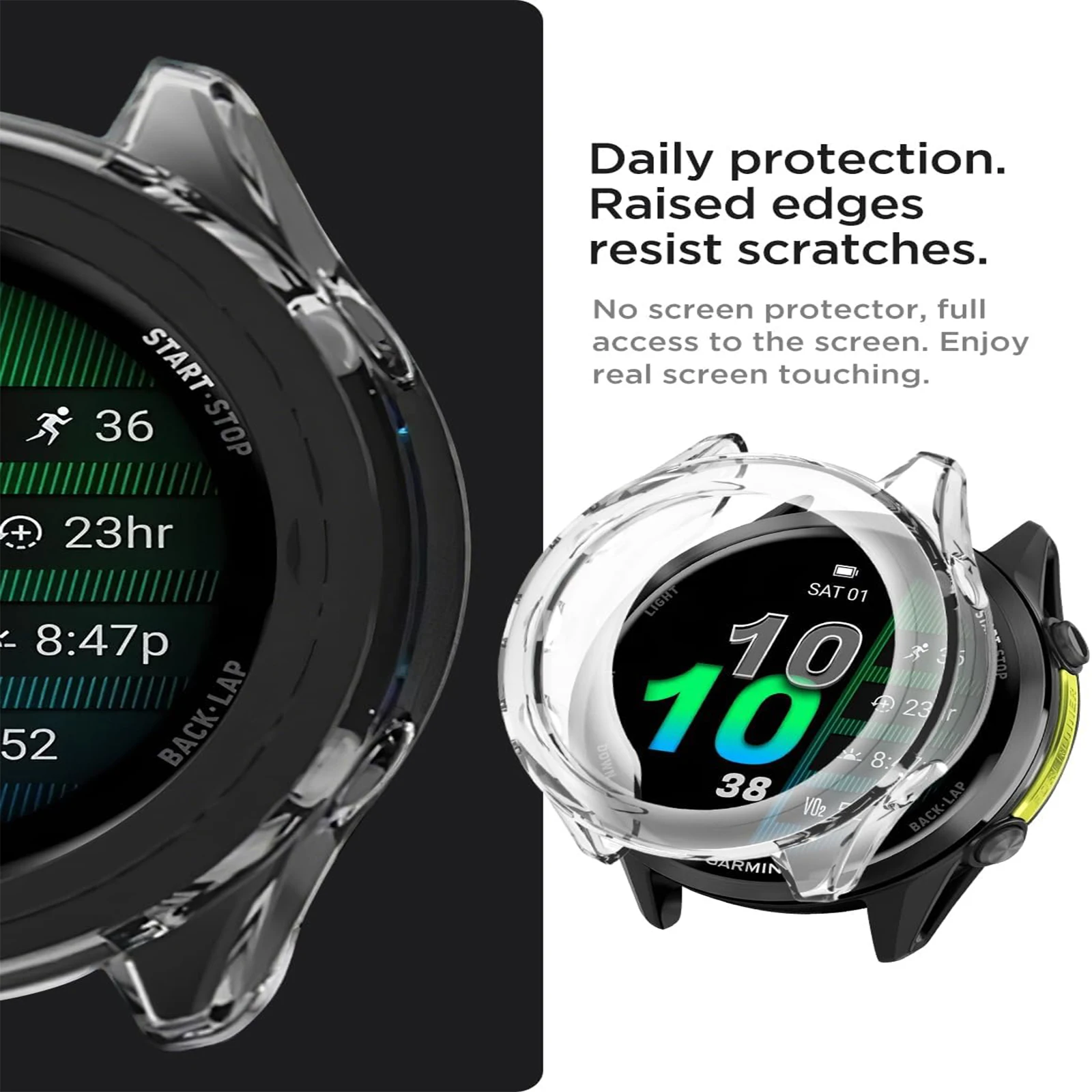 Фото Защитная пленка для экрана Garmin Forerunner 970 570 965, защитный корпус для часов из TPU, прозрачный бампер для Venu 4 3 2 2S №4