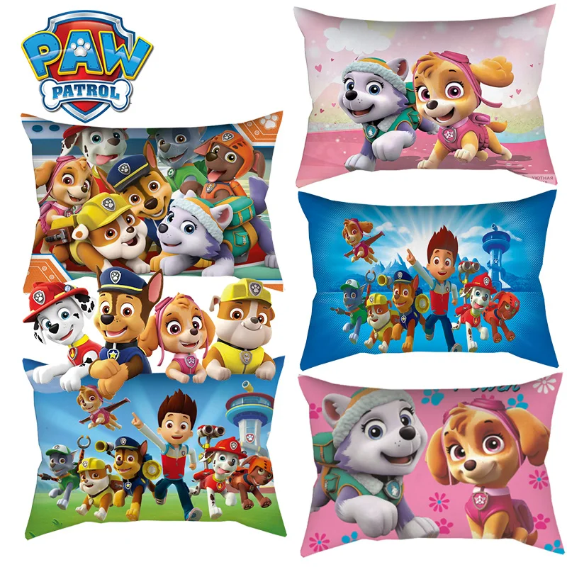 

50x30CM Paw Patrol Pillowcase Skye Chase Cartoon Figures Case Car Sofa Cute Pillow Cover Children Christmas Home Decor Gift