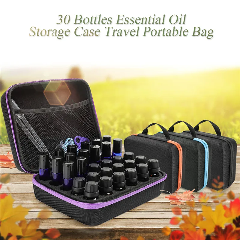 

30 Bottles Essential Oil Storage Case Perfume Organizer Suitcase Travel Portable Carrying Holder Bag Cosmetic Storage Box
