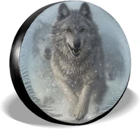 delumie running wolves cool spare tire covers wheel protectors weatherproof universal for trailer rv suv truck camper travel tra