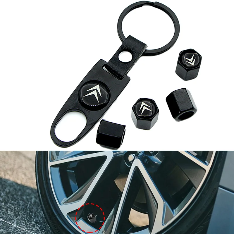 Модный автомобильный значок эмблема колпачки клапана колеса с брелоком для Citroens