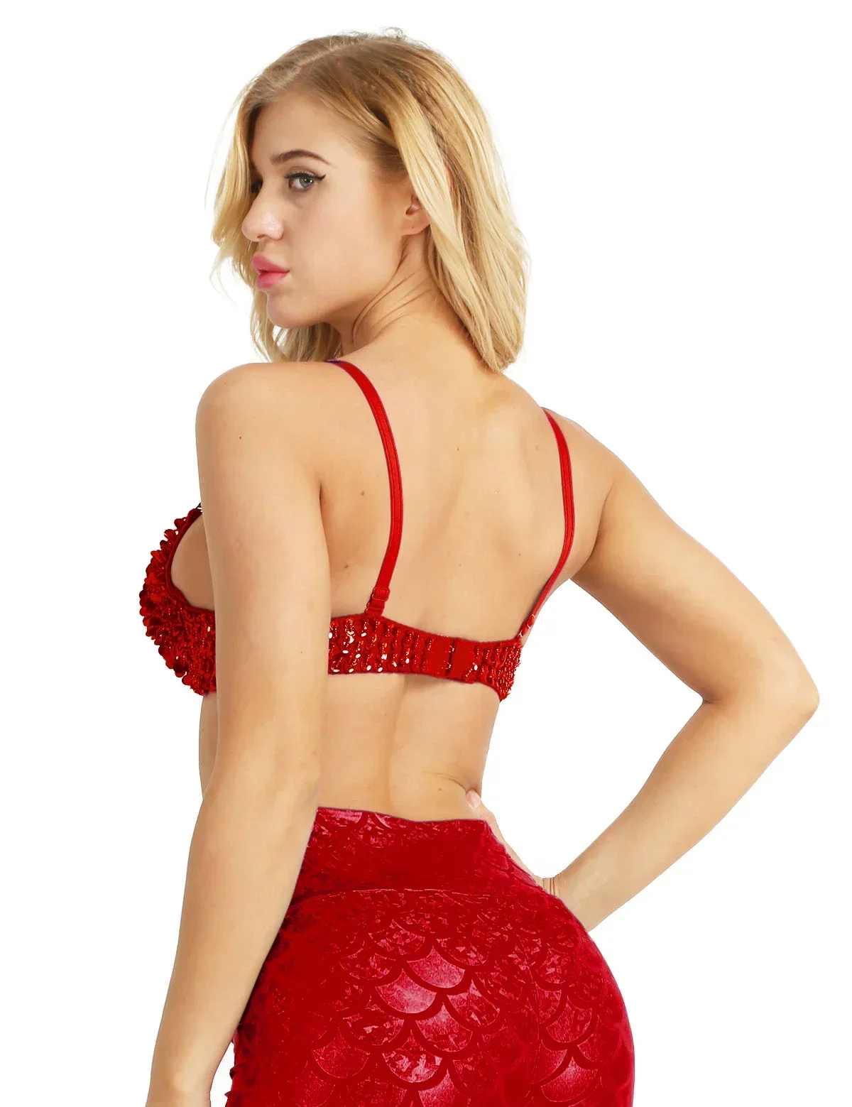 Модный женский Блестящий бюстгальтер TiaoBug с бисером и блестками топ для танцев