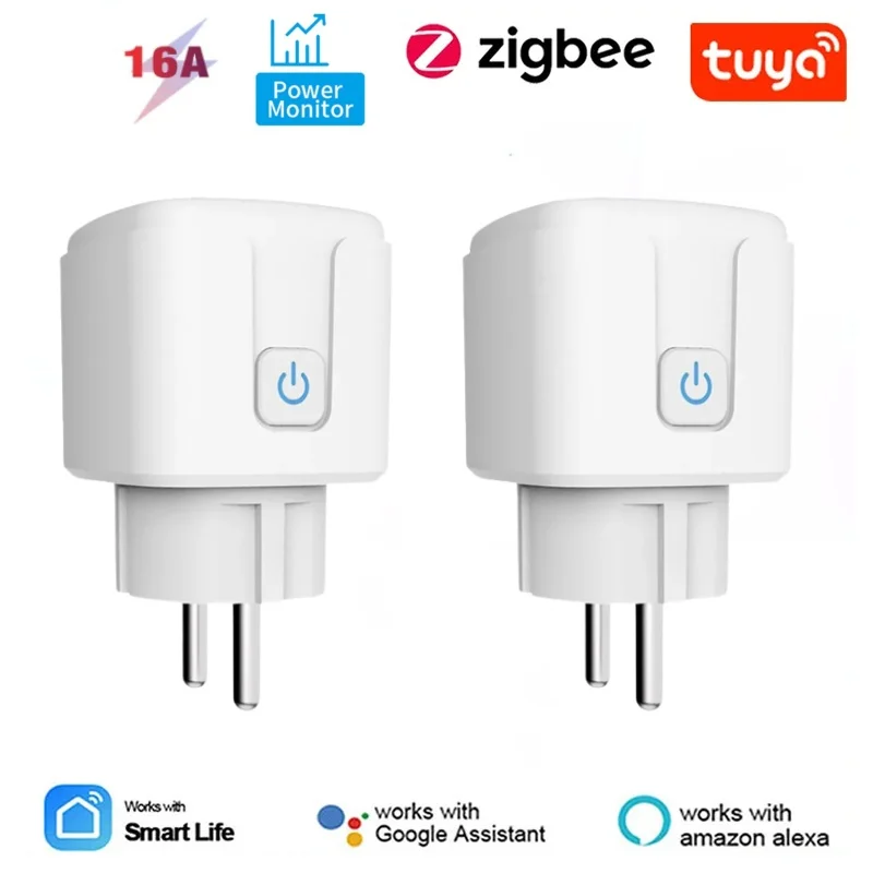 

Умная розетка Tuya ZigBee, 16 А, розетка для умного дома, розетка европейского стандарта с функцией монитора мощности, работает с Alexa Alice Google Assistant 2025